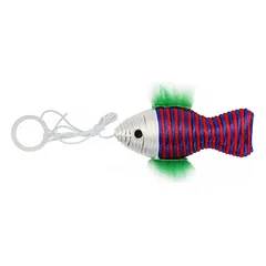 PET NOVA Fish žaislas katei su virvele 10x4cm 3vnt