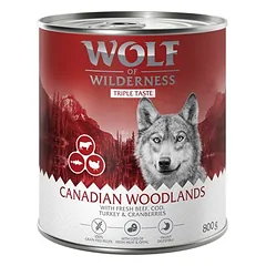 Wolf of Wilderness Adult – "Triple Taste" drėgnas maistas šunims 6 x 800 g — 3 nuotrauka