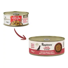 Applaws Taste Toppers in Broth sauso pašaro pagardas su vištiena, jautiena ir daržovėmis šunims - Pet24