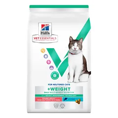 Hill’s Vet Essentials Sausas maistas jaunoms sterilizuotoms katėms svorio kontrolei (su tunu) 1,5kg