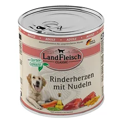 LandFleisch konservai šunims su jautienos širdimis ir makaronais 800g