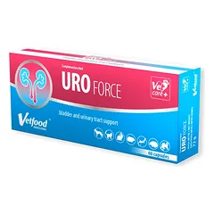 Vetfood UROforce 60 kapsulės - papildas, palaikantis šunų, kačių ir smulkių gyvūnų šlapimo sistemą. — 2 nuotrauka