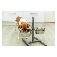 TRIXIE nerūdijančio plieno šunų dubenėlių rinkinys su stovu, 2x0,75 l, 17 cm — 4 nuotrauka