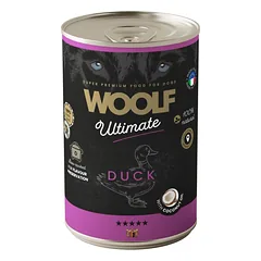 WOOLF Ultimate Adult Dog Duck and Coconut oil 400g drėgnas ėdalas šunims su antiena ir kokosų aliejumi