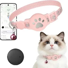 MCBOSON GPS-Katzenhalsband 2026, ohne Abo, rosa.