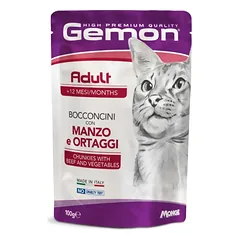 Gemon Adult konservuotas pašaras suaugusioms katėms su jautiena ir daržovėmis 100g