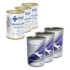 TROVET VPD Hypoallergenic - Venison (šuniui) 3x 400g + ENZO VET Hipoalerginė dieta su kalakutiena šunims 3x400g