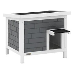Lauko kačių namelis su 14 mm aliuminio izoliacija ir atverčiamu stogu, baltas, juodas ir pilkas, 61 x 51 x 53,5 cm