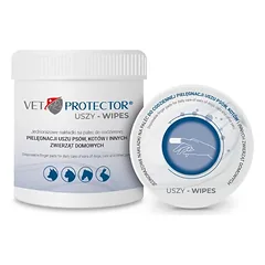 VET PROTECTOR® AUSYS – WIPES pirštų antgaliai ausims valyti šunims, katėms ir kitiems gyvūnams, 50 vnt.