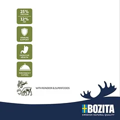 Bozita Original Adult Flavour Plus su šiaurės elniu – be kviečių, sausas maistas šunims, Ekonominė pakuotė: 2 x 12 kg — 5 nuotrauka