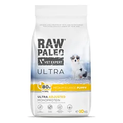 RAW PALEO ULTRA Turkey Medium&Large Puppy sausas maistas mažų veislių šuniukams su kalakutiena, 10kg