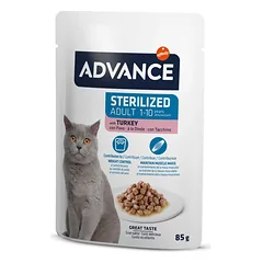 Advance Wet Sterilized Turkey Šlapias maistas sterilizuotoms katėms su kalakutiena 85G*12vnt — 3 nuotrauka