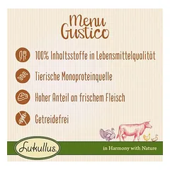 Lukullus Menu Gustico - antiena su morkomis, brusnikomis ir rozmarinu, drėgnas maistas šunims, 400 - 499 g — 3 nuotrauka
