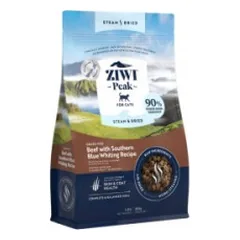 Ziwi Peak Steam&Dried Cat Beef with Southern Blue Whiting sausas pašaras katėms 800 g nuotrauka