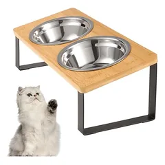Qinhul Erhöhter Katzennapf aus Edelstahl