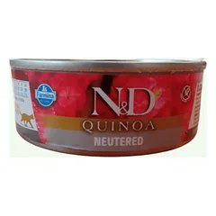 Farmina N&D Cat Quinoa Pork Neutered drėgnas maistas sterilizuotoms katėms su kiauliena ir kvinoja, 80 g