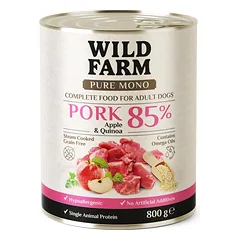 WILD FARM PURE MONO Kiauliena, obuoliai ir kinoa 800 g vienos rūšies baltymų šunų maistas