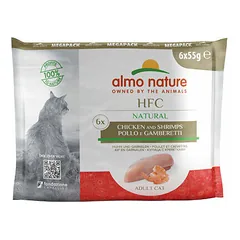 Almo Nature HFC Natural Megapack vištiena su krevetėmis, drėgnas maistas katėms 6 x 55 g