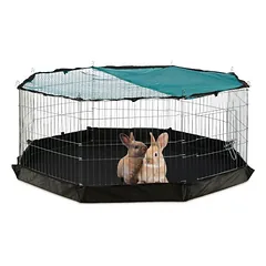 Lauko aptvaras su tinkleliu ir grindimis naminiams gyvūnams 60x150cm., juodos/sidabrinės/žalios spalvos