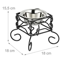 Šunų dubenėlio stovas Relaxdays, 300 ml, 18 × 15,5 × 18 cm — 4 nuotrauka