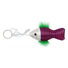 PET NOVA Fish žaislas katei su virvele 10x4cm 3vnt