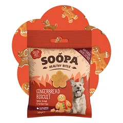 SOOPA Imbierinių meduolių skonio skanėstai šunims, Gingerbread Biscuit Dog Treats, 50g