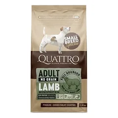QUATTRO Begrūdis šunų maistas Qattro Small breed adult su Ėriena