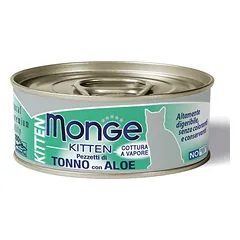 Monge Jelly Tuna Flakes With Aloe Kitten papildomas maistas kačiukams su tunu ir alaviju, 80 g