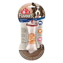8in1 Flavours M trigubo skonio kaulas vidutinių veislių šunims, 1 vnt.