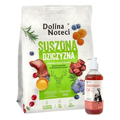 DOLINA NOTECI Premium sausas šunų maistas 3kg + LAB V Lašišų aliejus šunims ir katėms 500ml