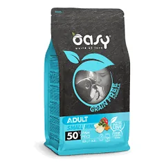 Oasy Grain Free Adult Mini Fish begrūdis sausas maistas su žuvimi šunims - Pet24