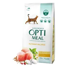 OPTIMEAL™ Visavertis pašaras suaugusioms katėms su vištiena, 1,5 kg