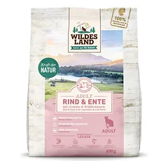 Wildes Land Classic Adult Beef sausas maistas katėms jautiena ir antiena su daržovėmis, 400 g