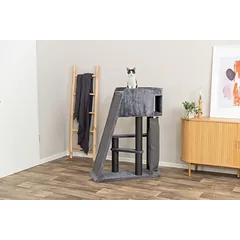 Trixie Cat Tree Active kačių medis su laipiojimo rampa ir miegojimo vieta, pilkas, 122 cm — 3 nuotrauka