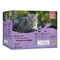 Bozita kąsneliai padaže Senior 12 x 85 g, drėgnas maistas katėms — 4 nuotrauka