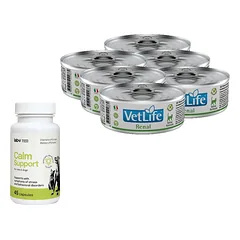 Farmina Vet Life Renal Cat 6x85g + LAB-V Calm Support - streso ir elgesio sutrikimų simptomų palaikymas 45 kapsulės