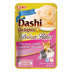 Ciao Dashi Delights vištienos dribsniai su lašiša katėms, 40 g