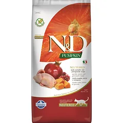 FARMINA N&D Pumpkin Cat neutered quail & pomegranate 2x5 kg