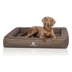 Knuffelwuff Orthopädisches Hundebett aus Kunstleder Montego