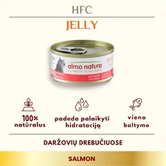 Almo Nature HFC Jelly Salmon konservai katėms su lašiša drebučiuose, 24 x 70 g — 2 nuotrauka