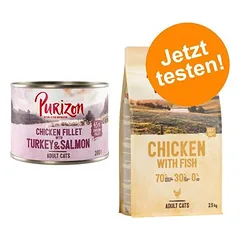  Purizon Kombi-Paket: 24 x 200 g Nassfutter + 2,5 kg Trockenfutter