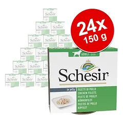 Schesir drėgnas maistas šunims, ekonominė pakuotė 24 x 150 g