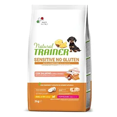 NATURAL TRAINER DOG SENSITIVE NO GLUTEN PUPPY&JUNIOR MINI SALMON (lašiša) 2kg.