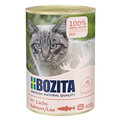 Konservai katėms Bozita Cat paté paštetas su lašiša, 400g