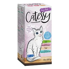 Catessy mišrus rinkinys, lėkštelės, drėgnas maistas katėms 32 x 100 g — 4 nuotrauka