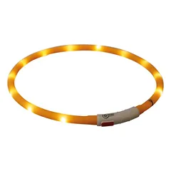 TRIXIE LED antkaklis USB, silikonas, XS-XL 70cm/10mm, oranžinis (pak. 2)