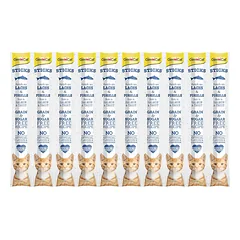 GimCat Sticks begrūdės lazdelės, su lašiša ir upėtakiu (10 vnt)
