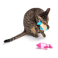 Nobleza toy for cats Fish with a mouse, various colors, 10x8cm — 4 nuotrauka
