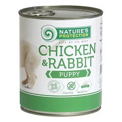 NATURE’S PROTECTION PUPPY CHICKEN&RABBIT KONSERVUOTAS PAŠARAS ŠUNIMS 800g