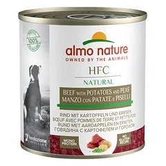 Almo Nature HFC Natural Jautiena su bulvėmis ir žirneliais konservai suaugusiems šunims su jautiena, bulvėmis ir žirneliais, 290 g